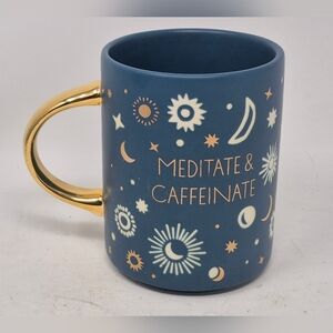 Indigo Celestial Blue Mug with Gold Handle